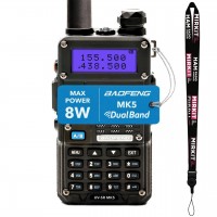 Рация Baofeng UV-5R MK5X 8 ватт в комплекте с отстегивающимся ремешком на шею Mirkit