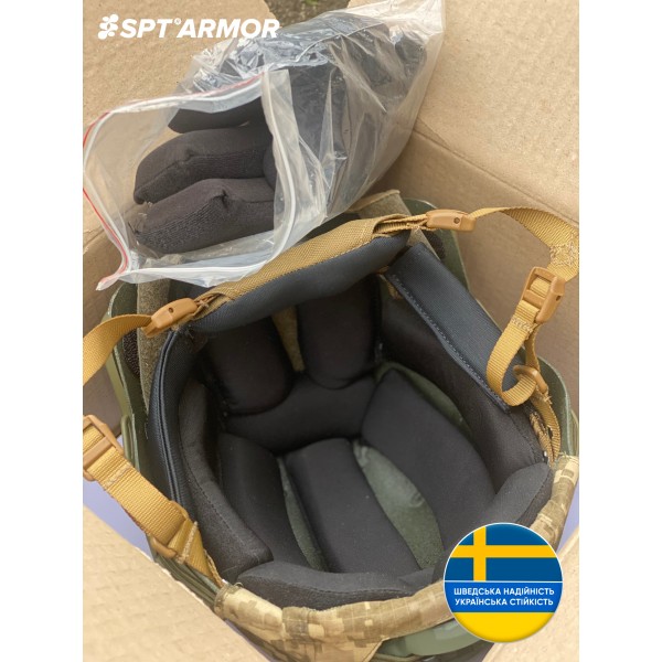 Военный шлем FAST 2-й класс (по ДСТУ), держит пулю 7,62 мм, сталь SPT PAS - 3575534 Военный шлем FAST 2-й класс (по ДСТУ), держит пулю 7,62 мм, сталь SPT PAS - 3575534