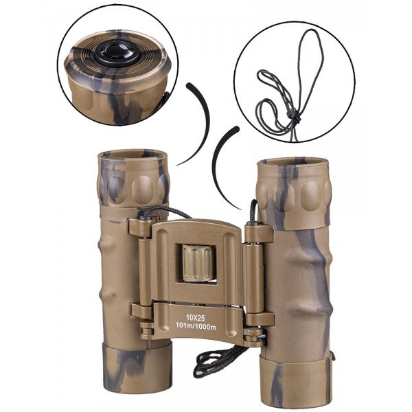 Бінокль тактичний пустеля 10х25 Mil Tec Німеччина - 3575524