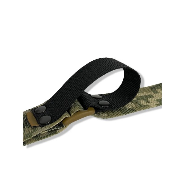 Ремень оружейный двухточечный с усиленным карабином uaBRONIK Пиксель - 3575331