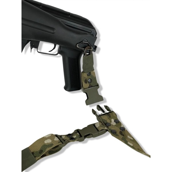 Ремень оружейный двухточечный с усиленным карабином uaBRONIK Мультикам - 3575330