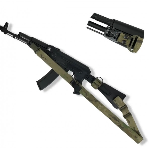 Ремень оружейный одно/двухточечный с дополнительным креплением и усиленным карабином uaBRONIK Мультикам - 3575327