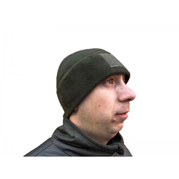 Флісова шапка олива 1 шар з липучкою Pancer - 3575231