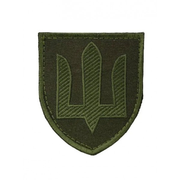 Шеврон Тризуб ЗСУ Сухопутні війська Олива (розмір 8х7 см) - 3574627