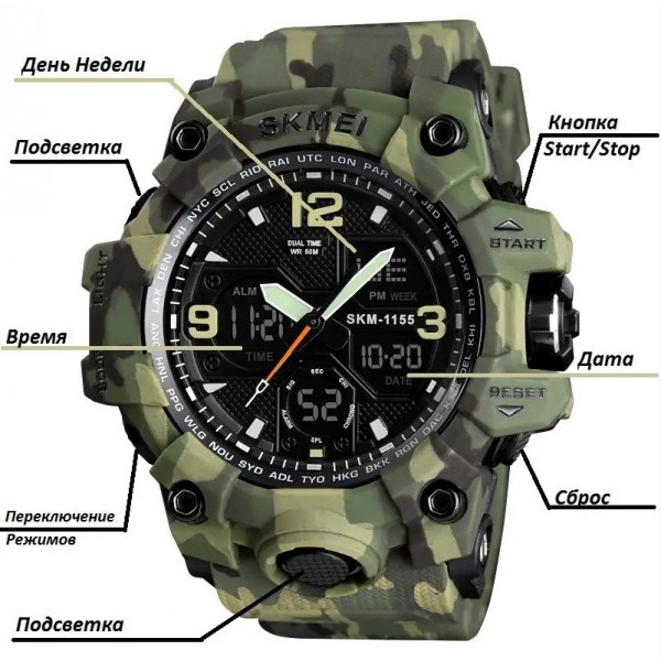 Годинник Skmei 1155B мультикам - 3574586