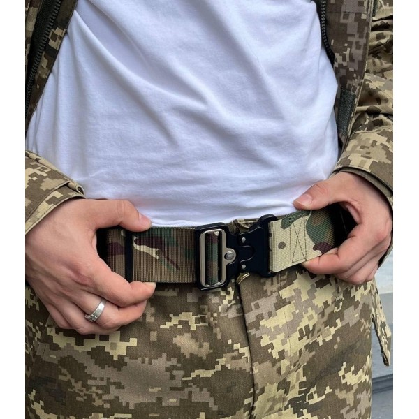 Ремінь тактичний брючний, пряжка Cobra Камуфляж Мультикам - 3574581 Ремінь тактичний брючний, пряжка Cobra Камуфляж Мультикам - 3574581