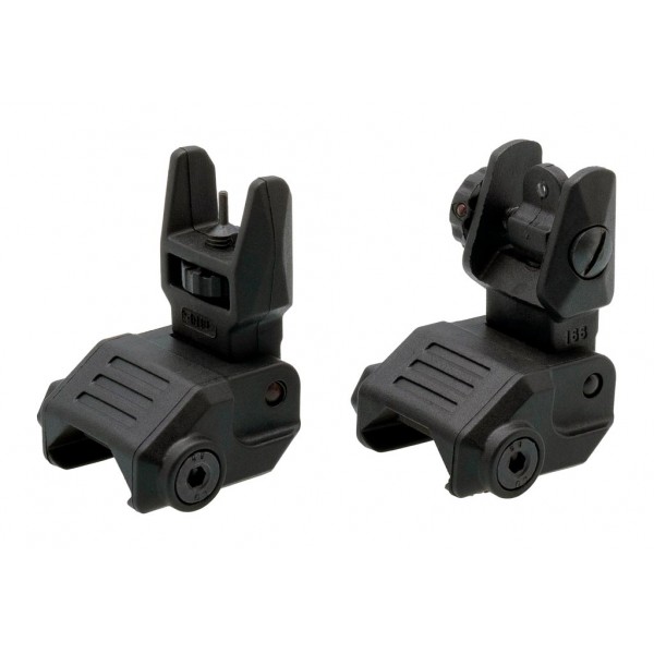 Набор: целик и мушка DLG Tactical (DLG-166) складные на планку Pitcatinny (черный) - 3574458