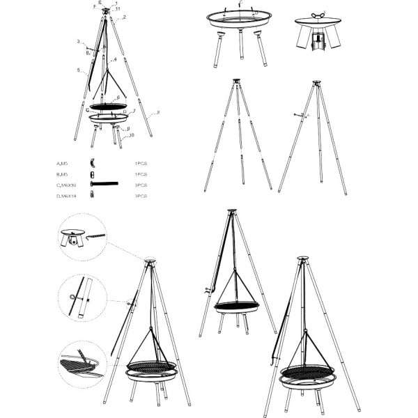 Тринога багаття Easy Camp Camp Fire Tripod Deluxe - 3574420 Тринога багаття Easy Camp Camp Fire Tripod Deluxe - 3574420