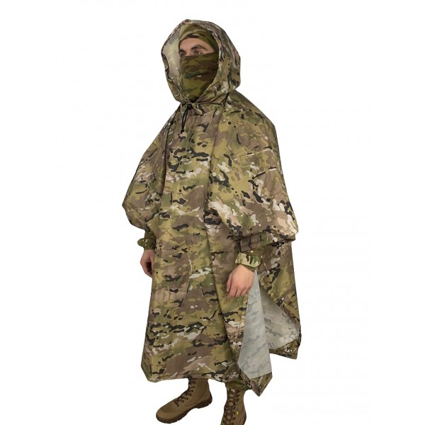 Тактичний пончо ЗСУ (плащ-намет) ТТХ мультикам - 3574368
