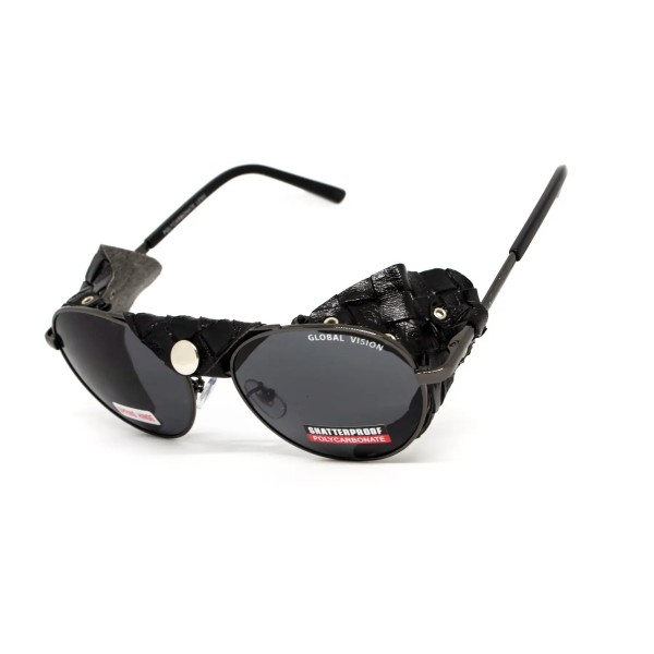 Окуляри захисні Global Vision Aviator-5 GunMetal (gray), сірі в темній оправі зі з'ємним ущільнювачем із синтетичної "шкіри" - 3574238 Окуляри захисні Global Vision Aviator-5 GunMetal (gray), сірі в темній оправі зі з'ємним ущільнювачем із синтетичної "шкіри" - 3574238