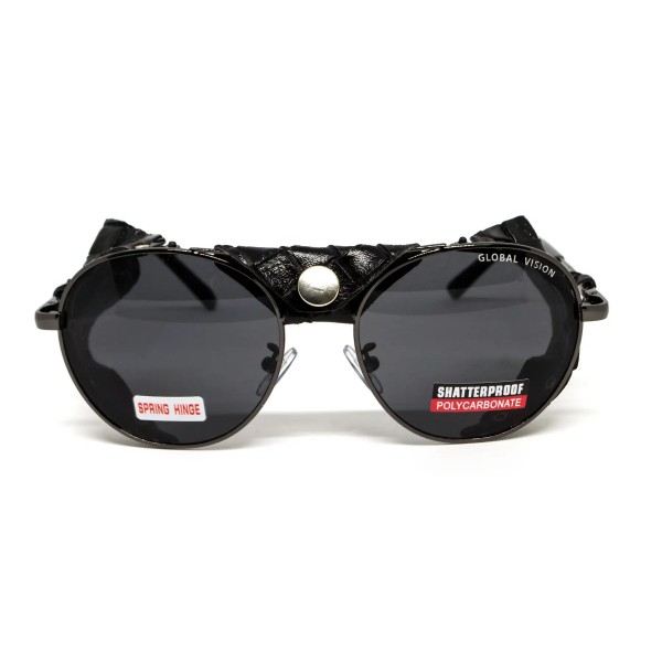 Окуляри захисні Global Vision Aviator-5 GunMetal (gray), сірі в темній оправі зі з'ємним ущільнювачем із синтетичної "шкіри" - 3574238 Окуляри захисні Global Vision Aviator-5 GunMetal (gray), сірі в темній оправі зі з'ємним ущільнювачем із синтетичної "шкіри" - 3574238