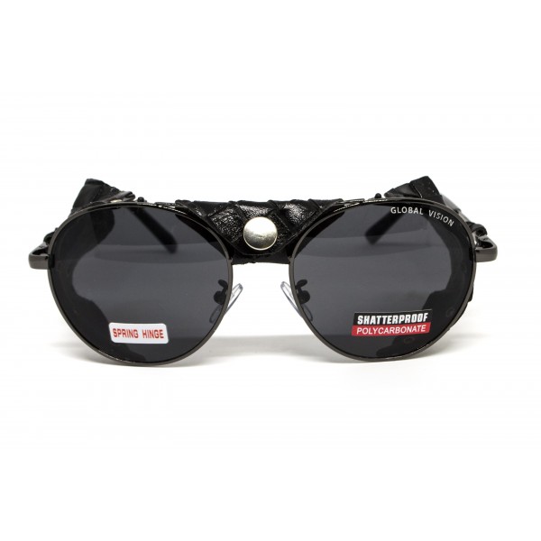 Окуляри захисні Global Vision Aviator-5 GunMetal (gray), сірі в темній оправі зі з'ємним ущільнювачем із синтетичної "шкіри" - 3574238 Окуляри захисні Global Vision Aviator-5 GunMetal (gray), сірі в темній оправі зі з'ємним ущільнювачем із синтетичної "шкіри" - 3574238