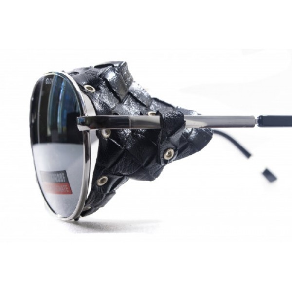 Окуляри захисні Global Vision Aviator-5 (silver mirror) дзеркальні чорні, зі з'ємним ущільнювачем із синтетичної "шкіри" - 3574237 Окуляри захисні Global Vision Aviator-5 (silver mirror) дзеркальні чорні, зі з'ємним ущільнювачем із синтетичної "шкіри" - 3574237