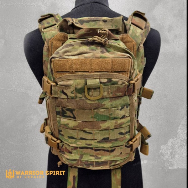 Рюкзак тактический суточный с клапаном для шлема WS-R Warrior Spirit Мультикам - 3574204