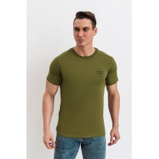 Футболка мужская х/б олива с принтом ВСУ Inter