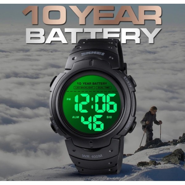 Часы тактические Skmei Neon 10 Bar Black - 3574088