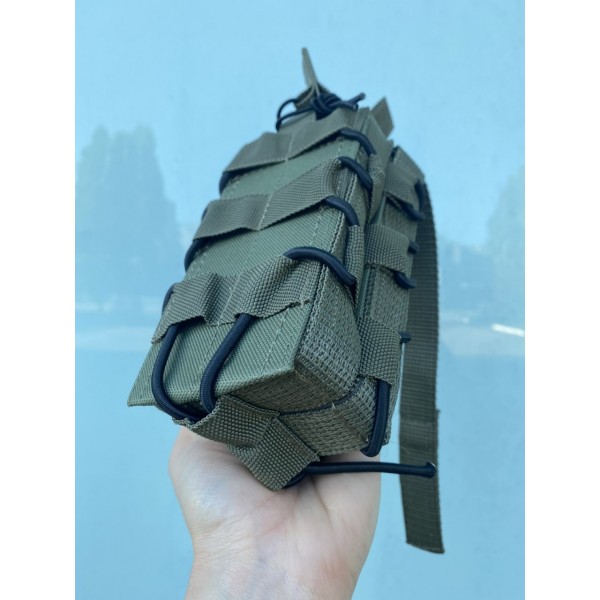 Подвійний штурмовий підсумок для магазинів АК на системі Molle МК Олива - 3573925