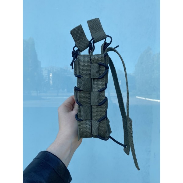 Подвійний штурмовий підсумок для магазинів АК на системі Molle МК Олива - 3573925