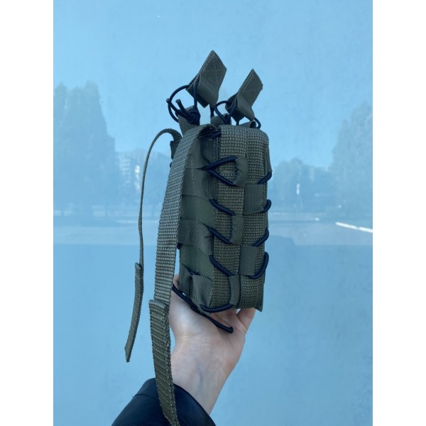 Подвійний штурмовий підсумок для магазинів АК на системі Molle МК Олива - 3573925