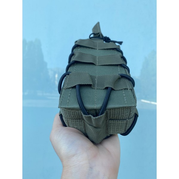 Подвійний штурмовий підсумок для магазинів АК на системі Molle МК Олива - 3573925