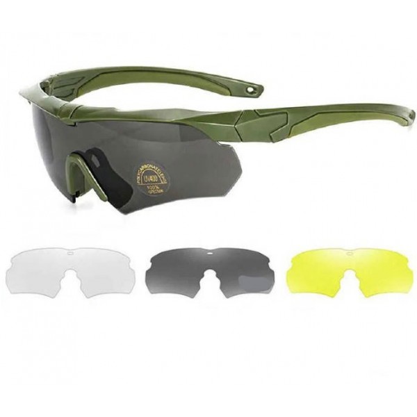 Очки защитные ESS Crossbow с 3 сменными линзами с поляризацией (без Лого) Олива - 3573842