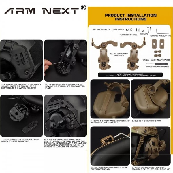 Кріплення для навушників (Чебурашка) на шолом олива - 3573841 Кріплення для навушників (Чебурашка) на шолом олива - 3573841