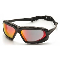 Очки защитные с уплотнителем Pyramex Highlander-PLUS (sky red mirror) Anti-Fog, красные зеркальные