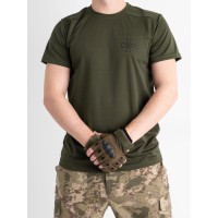 Футболка чоловіча CoolMax хакі з принтом ЗСУ