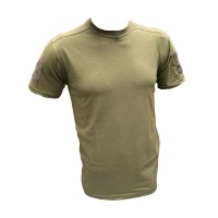 Футболка тактическая Х/Б олива плотность 220 грам с Velcro Pancer