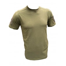 Футболка тактическая Х/Б олива плотность 220 грам с Velcro Pancer