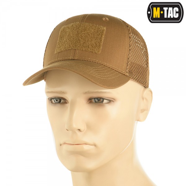 M-Tac бейсболка с липучкой и сеткой Flex рип-стоп Coyote Brown - 40570017