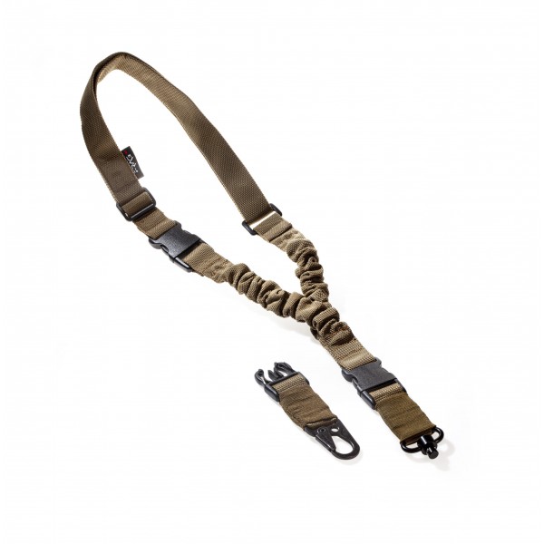 Збройовий 1-точковий тактичний ремінь FRAG з антабкою та карабіном койот - 3573356 Збройовий 1-точковий тактичний ремінь FRAG з антабкою та карабіном койот - 3573356