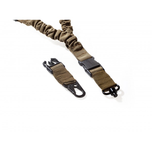 Збройовий 1-точковий тактичний ремінь FRAG з антабкою та карабіном койот - 3573356 Збройовий 1-точковий тактичний ремінь FRAG з антабкою та карабіном койот - 3573356