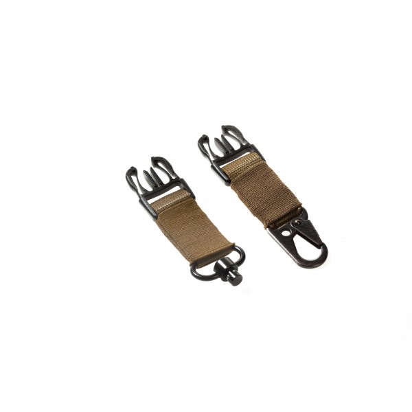 Збройовий 1-точковий тактичний ремінь FRAG з антабкою та карабіном койот - 3573356 Збройовий 1-точковий тактичний ремінь FRAG з антабкою та карабіном койот - 3573356