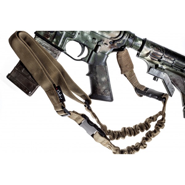 Збройовий 1-точковий тактичний ремінь FRAG з антабкою та карабіном койот - 3573356 Збройовий 1-точковий тактичний ремінь FRAG з антабкою та карабіном койот - 3573356
