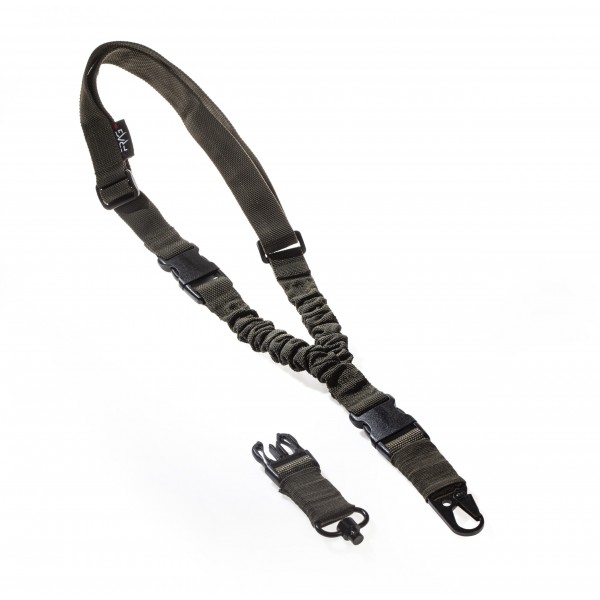 Оружейный 1-точечный тактический ремень FRAG с антабкой и карабином олива - 3573355