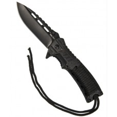 Ніж складаний з чорним шнуром з паракорду та кресало МІЛ ТЕК Німеччина