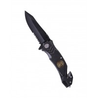 Нож пожарного складной Черный Mil-Tec Германия