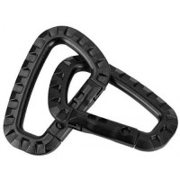 Карабін тактичний пластиковий ABS (комплект 2 шт) Mil-Тec Німеччина Чорний