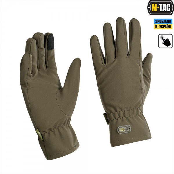 M-Tac перчатки демисезонные Soft Shell Olive - 90010001