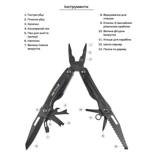 Мультитул Active Universal Tool Black - 630253 Мультитул Active Universal Tool Black - 630253