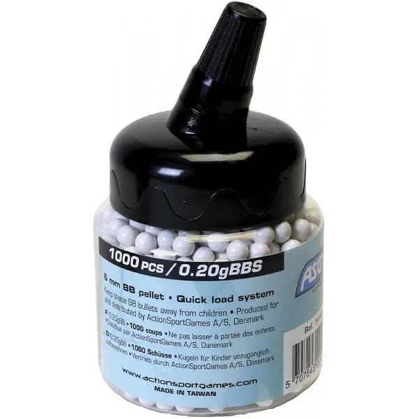 Страйкбольные шарики ASG Standard White 6 мм 0,2 г 1000 шт - 23704158