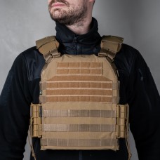 Бронежилет M3 Pro збільшений з плитами НВМПЕ 3кл 27x33 (Койот)
