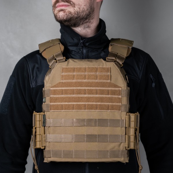 Бронежилет M3 Pro збільшений з плитами НВМПЕ 3кл 27x33 (Койот) - 101020701