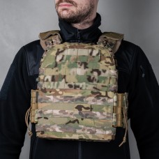 Бронежилет M3 Pro збільшений з плитами НВМПЕ 3кл 27x33 (Мультикам неоригінальний)