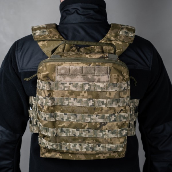 Бронежилет M3 Pro збільшений з плитами НВМПЕ 3кл 27x33 (ММ14) - 101020707