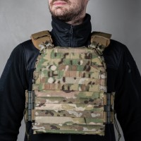Бронежилет M3 Pro збільшений з плитами НВМПЕ 3кл 27x33 (Мультикам)