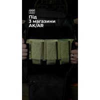 Подсумок для магазинов “Трискель” (3 магазина | Велкро | Олива) ТМ Баллистика