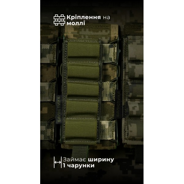 Підсумок для набоїв 12-го калібру "Ядак" (Моллі | 5 патронів | Олива) ТМ Балістика - 103011102 Підсумок для набоїв 12-го калібру "Ядак" (Моллі | 5 патронів | Олива) ТМ Балістика - 103011102