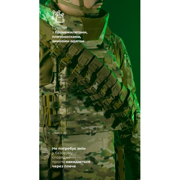 Бандольєра під 40-мм гранати «Пращ» (на 12 пострілів | Койот) ТМ Балістика - 103060401 Бандольєра під 40-мм гранати «Пращ» (на 12 пострілів | Койот) ТМ Балістика - 103060401